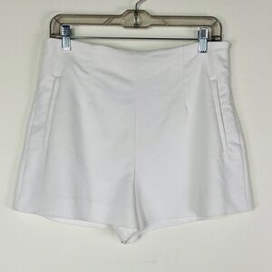 Zara White High-Waist Tailored Shorts